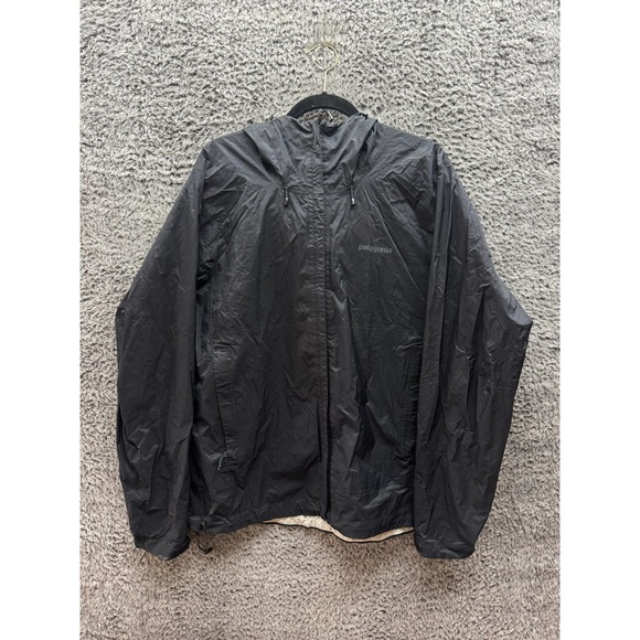 Patagonia H2NO Torrentshell 3L Nylon Hooded Rain Jacket Black Mens Size L - Picture 1 of 16